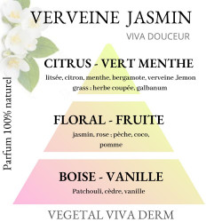 Parfum naturel aux notes vertes florales boisée et vanillé. Verveine Jasmin - VEGETAL VIVA DERM