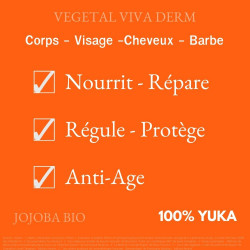 Nourrit, répare, régule la séborrhée, anti-âge. VEGETAL VIVA DERM