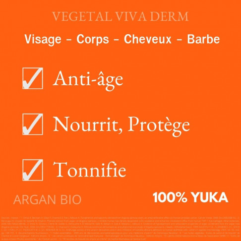Huile d'ARGAN anti-ride, nourrissante, protectrice, tonifiante. VEGETAL VIVA DERM