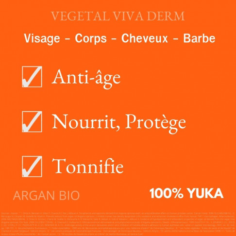 Huile d'ARGAN anti-ride, nourrissante, protectrice, tonifiante. VEGETAL VIVA DERM