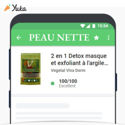 Masque DETOX 2 en 1 de VEGETAL VIVA DERM noté Excellent 100% sur Yuka.