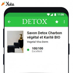 Savon Charbon et Karité BIO Surgras; Sans allergène noté Excellent 100% yuka. VEGETAL VIVA DERM