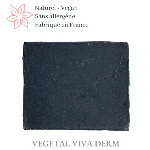 Savon Charbon et Karité BIO Surgras. DETOX 2 en 1 Nettoyant + Masque visage. VEGETAL VIVA DERM