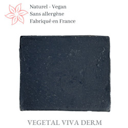 Savon Charbon et Karité BIO Surgras. DETOX 2 en 1 Nettoyant + Masque visage. VEGETAL VIVA DERM