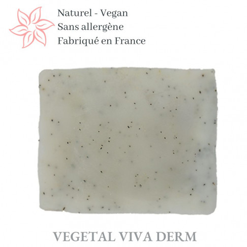 Savon Exfoliant Charbon et beurre de Karité BIO. Visage et corps. 100% d'origine naturel. VEGAN. VEGETAL VIVA DERM