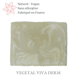 Savon Argile blanche Karité BIO surgras. Artisanal - Vegan - QUALITE VEGETAL VIVA DERM