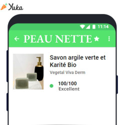 3770019083017 Savon Argile verte et Karité BIO surgras. PEAU NETTE. Noté 100% Yuka - VEGETAL VIVA DERM