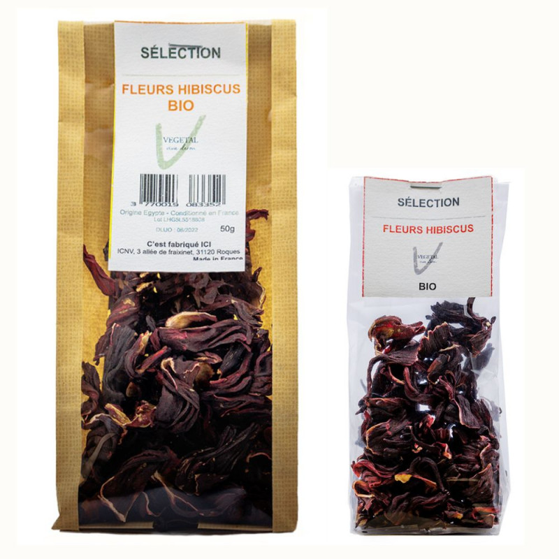 Fleurs d'Hibiscus séchées, VivezNature - Acheter en ligne 40g pas cher