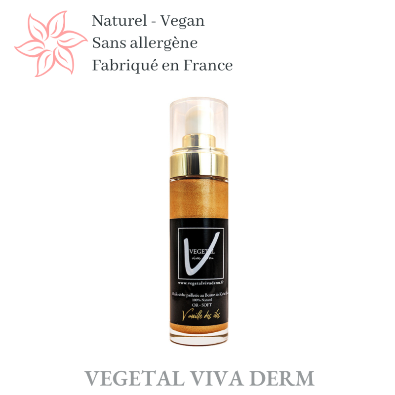 Huile scintillante non grasse non collante - Vanille des Iles - VEGETAL VIVA DERM