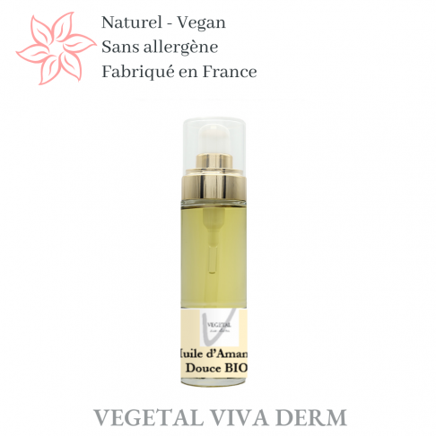 Huile d'amande douce 100% pure et BIO. Qualité VEGETAL VIVA DERM